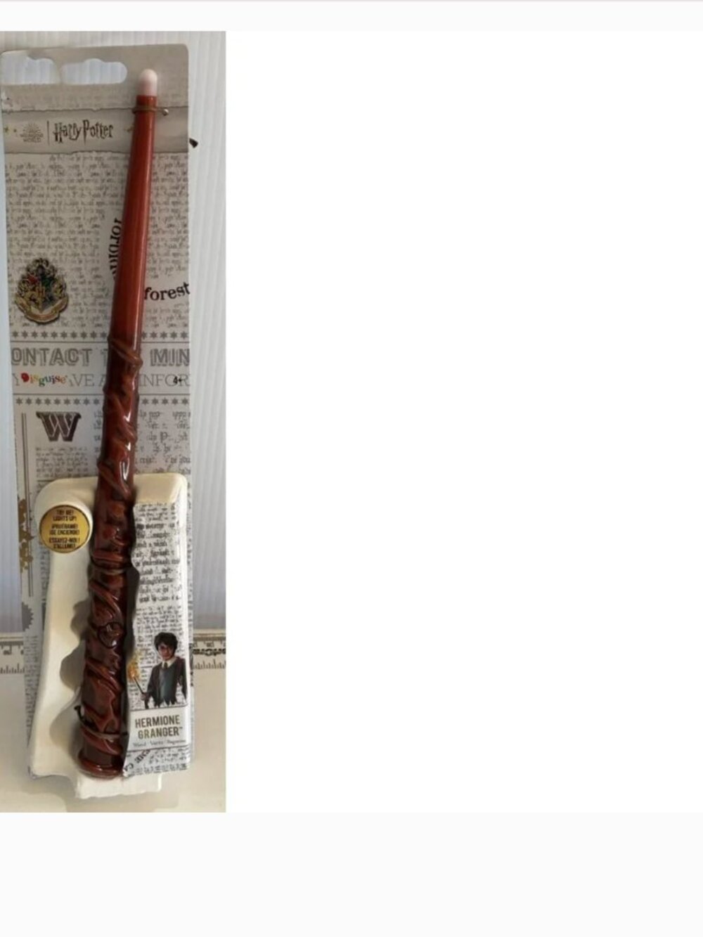 Harry Potter Slytherin Robe & Light Up Wand Halloween Costume 7/8 Black Hooded - Picture 8 of 9